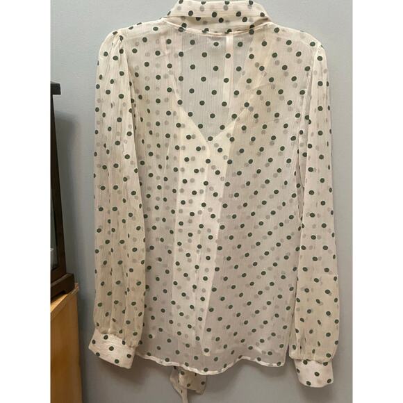 Renee C women’s sheer blouse with button up front and tie size small - Picture 6 of 9